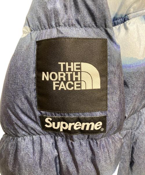 THE NORTH FACE（ザ ノース フェイス）THE NORTH FACE SUPREME (シュプリーム) The North Face Bleached　Denim Print Nuptse Jacket（ ブリーチドデニムプリントマウンテン ジャケット ） ブルー サイズ:Sの古着・服飾アイテム