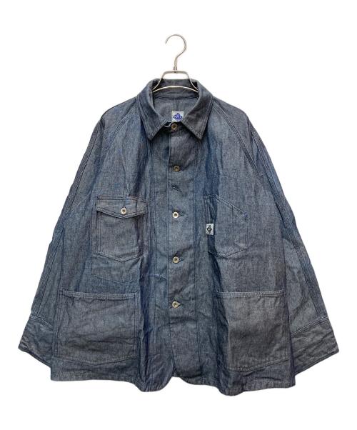 POST O'ALLS（ポストオーバーオールズ）POST O'ALLS (ポストオーバーオールズ) デニムカバーオール ブルー サイズ:Mの古着・服飾アイテム
