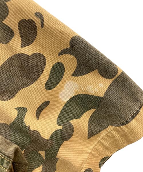 A BATHING APE（アベイシングエイプ）A BATHING APE (ア ベイシング エイプ) 半袖ミリタリーシャツ ベージュ×カーキ サイズ:Mの古着・服飾アイテム