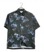 STUDIOUSステュディオス）の古着「ダークフラワービッグシルエットアロハシャツ」｜ブラック