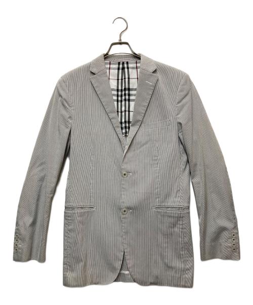 BURBERRY BLACK LABEL（バーバリーブラックレーベル）BURBERRY BLACK LABEL (バーバリーブラックレーベル) テーラードジャケット ホワイト×ブラック サイズ:LLの古着・服飾アイテム