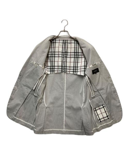 BURBERRY BLACK LABEL（バーバリーブラックレーベル）BURBERRY BLACK LABEL (バーバリーブラックレーベル) テーラードジャケット ホワイト×ブラック サイズ:LLの古着・服飾アイテム