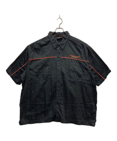HARLEY-DAVIDSON（ハーレーダビッドソン）HARLEY-DAVIDSON (ハーレーダビッドソン) メカニックシャツ ブラック×オレンジ サイズ:3XLの古着・服飾アイテム