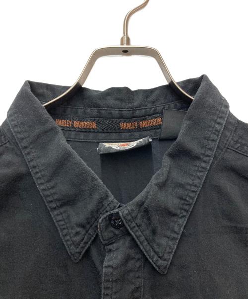 HARLEY-DAVIDSON（ハーレーダビッドソン）HARLEY-DAVIDSON (ハーレーダビッドソン) メカニックシャツ ブラック×オレンジ サイズ:3XLの古着・服飾アイテム