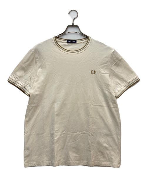 FRED PERRY（フレッドペリー）FRED PERRY (フレッドペリー) TWIN TIPPED Tシャツ アイボリー サイズ:Lの古着・服飾アイテム