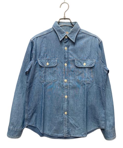 SUGAR CANE（シュガーケーン）SUGAR CANE (シュガーケーン) BLUE CHAMBRAY L/S WORK SHIRTS ブルー サイズ:SMALL 14-14 1/2の古着・服飾アイテム