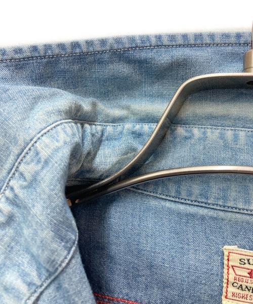 SUGAR CANE（シュガーケーン）SUGAR CANE (シュガーケーン) BLUE CHAMBRAY L/S WORK SHIRTS ブルー サイズ:SMALL 14-14 1/2の古着・服飾アイテム