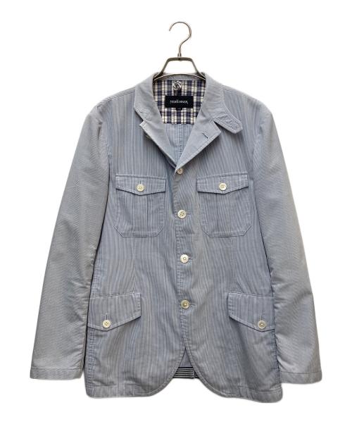 NEWYORKER（ニューヨーカー）NEWYORKER (ニューヨーカー) コードレーンサファリジャケット ブルー サイズ:Lの古着・服飾アイテム