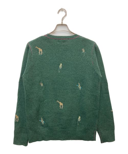 Paul Smith JEANS（ポールスミス ジーンズ）Paul Smith JEANS (ポールスミス ジーンズ) アニマル刺繍ニット グリーン サイズ:Mの古着・服飾アイテム