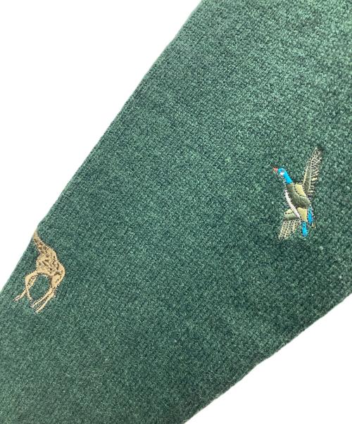 Paul Smith JEANS（ポールスミス ジーンズ）Paul Smith JEANS (ポールスミス ジーンズ) アニマル刺繍ニット グリーン サイズ:Mの古着・服飾アイテム
