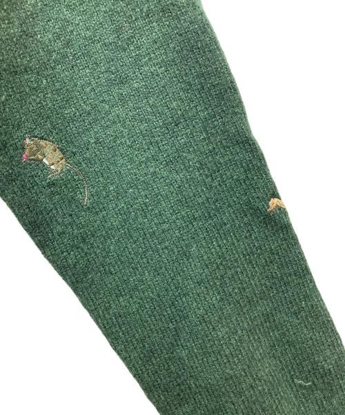 Paul Smith JEANS（ポールスミス ジーンズ）Paul Smith JEANS (ポールスミス ジーンズ) アニマル刺繍ニット グリーン サイズ:Mの古着・服飾アイテム