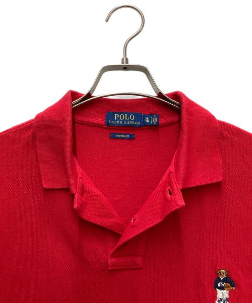 POLO RALPH LAUREN（ポロ・ラルフローレン）POLO RALPH LAUREN (ポロ・ラルフローレン) ポロベア刺繍ポロシャツ レッド サイズ:XLの古着・服飾アイテム