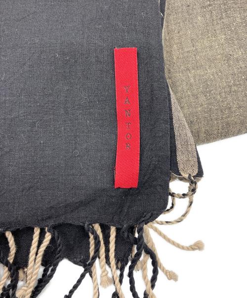 YANTOR（ヤントル）YANTOR (ヤントル) ストール グレー×ベージュの古着・服飾アイテム