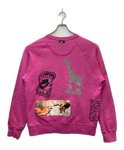 NIKE（ナイキ）NIKE (ナイキ)  NSP SB CREW プリント クルーネック スウェット  NSP SB CREW プリント クルーネック スウェット  ショッキングピンク サイズ:Mの古着・服飾アイテム