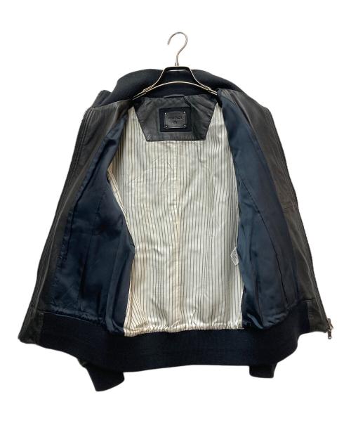 EDIFICE（エディフィス）EDIFICE (エディフィス) スタンドカラーレザージャケット ブラック サイズ:38の古着・服飾アイテム