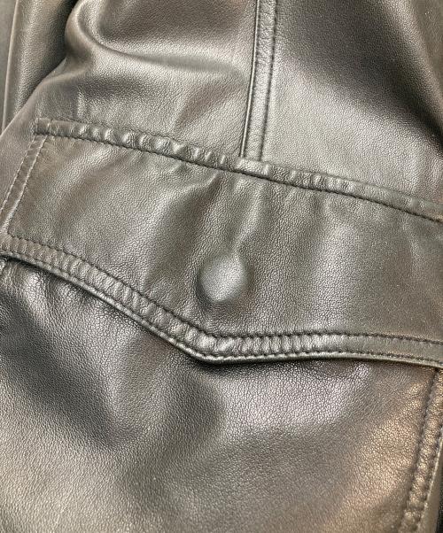 EDIFICE（エディフィス）EDIFICE (エディフィス) スタンドカラーレザージャケット ブラック サイズ:38の古着・服飾アイテム