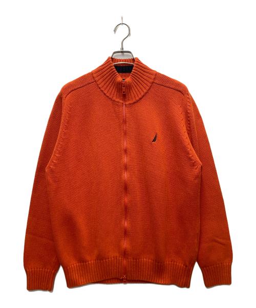 NAUTICA（ノーティカ）NAUTICA (ノーティカ) 厚手ニットブルゾン オレンジ サイズ:Mの古着・服飾アイテム