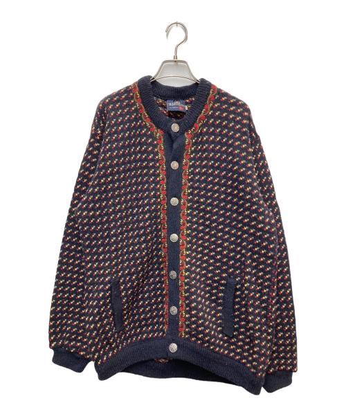 Skjaeveland（ノールウェー製）Skjaeveland (ノールウェー製) ノルディックカーディガン ネイビー サイズ:Mの古着・服飾アイテム