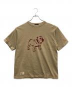 Schottショット）の古着「フロッキープリントTシャツ」｜ベージュ