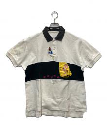 PINK PANTHER（ピンクパンサー）の古着「キャラクター刺繍ポロシャツ」｜ホワイト×ブラック