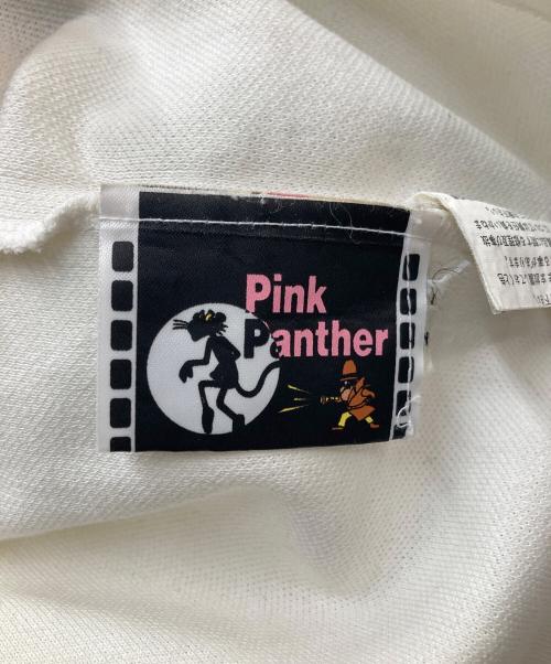 PINK PANTHER（ピンクパンサー）PINK PANTHER (ピンクパンサー) キャラクター刺繍ポロシャツ ホワイト×ブラック サイズ:2の古着・服飾アイテム