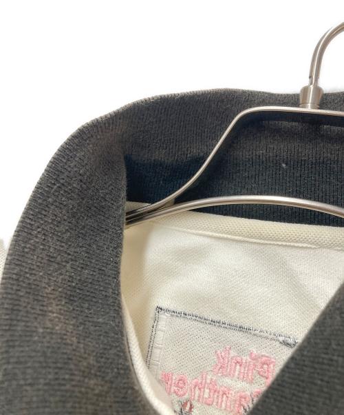 PINK PANTHER（ピンクパンサー）PINK PANTHER (ピンクパンサー) キャラクター刺繍ポロシャツ ホワイト×ブラック サイズ:2の古着・服飾アイテム