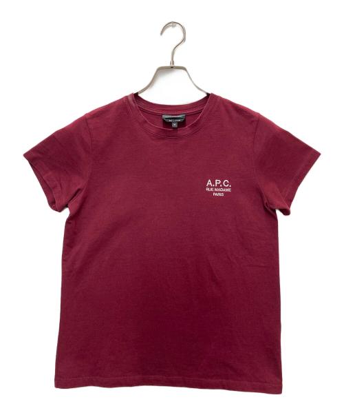 A.P.C.（アーペーセー）A.P.C. (アーペーセー) ロゴ刺繍Tシャツ レッド サイズ:Mの古着・服飾アイテム