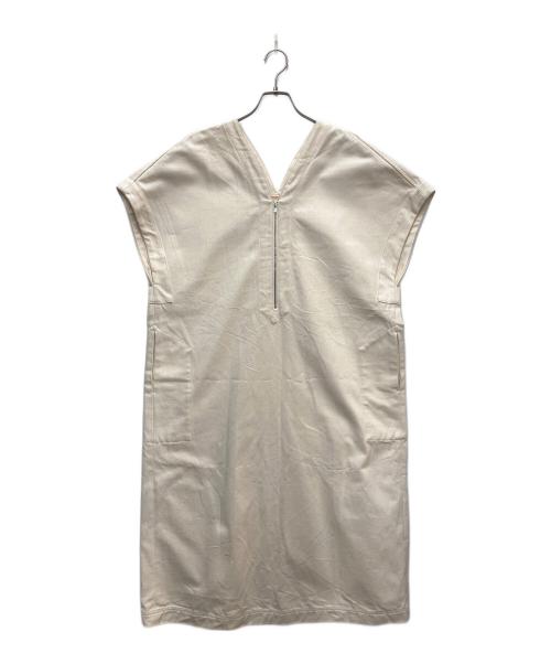 BACCA（バッカ）BACCA (バッカ) ナチュラルデニム フロントジップカフタンワンピース ベージュ サイズ:36の古着・服飾アイテム