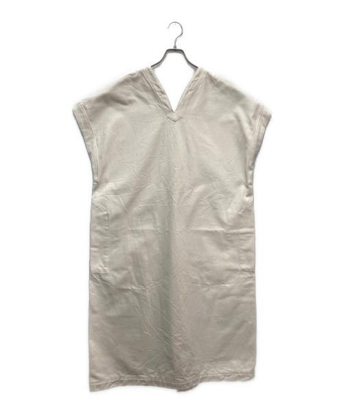 BACCA（バッカ）BACCA (バッカ) ナチュラルデニム フロントジップカフタンワンピース ベージュ サイズ:36の古着・服飾アイテム