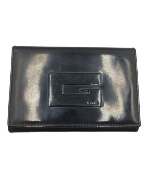 GUCCI（グッチ）GUCCI (グッチ) エンボスGロゴ3つ折り財布 ブラックの古着・服飾アイテム