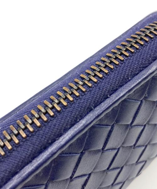 BOTTEGA VENETA（ボッテガベネタ）BOTTEGA VENETA (ボッテガベネタ) ジップコインケース イントレチャート ネイビーの古着・服飾アイテム