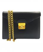 Salvatore Ferragamoサルヴァトーレ フェラガモ）の古着「チェーンショルダーミニバッグ」｜ブラック