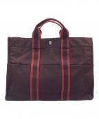 HERMESエルメス）の古着「ハンドバッグ」｜ブラウン×レッド