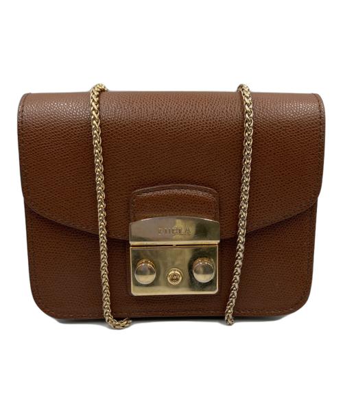 FURLA（フルラ）FURLA (フルラ) チェーンショルダーバッグ ブラウンの古着・服飾アイテム