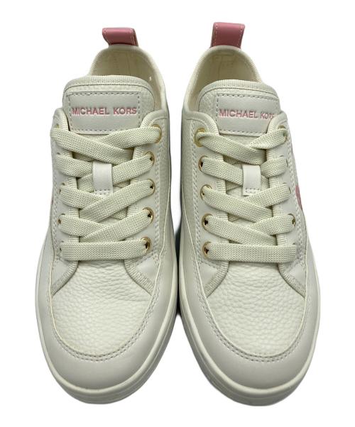 MICHAEL KORS（マイケル・コース）MICHAEL KORS (マイケル・コース) ロゴスニーカー ホワイト×ピンク サイズ:5.5Mの古着・服飾アイテム