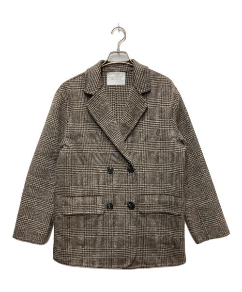 ACYM（アシーム）ACYM (アシーム) ダブルブレストウールジャケット ブラウン サイズ:Fの古着・服飾アイテム