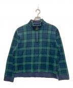 LAND'S ENDランズエンド）の古着「ハーフジップスウェット」｜ネイビー×グリーン