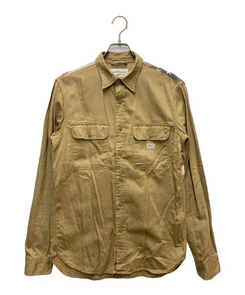 Denim & Supply Ralph Lauren（デニム＆サプライ ラルフローレン）Denim & Supply Ralph Lauren (デニム＆サプライ ラルフローレン) ワークシャツ 星条旗デザイン ベージュ サイズ:S 170/92Aの古着・服飾アイテム