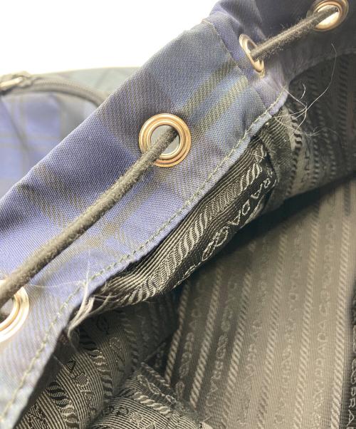 PRADA（プラダ）PRADA (プラダ) ナイロンリュック TESSUTO SCOZZES ネイビー×グリーンの古着・服飾アイテム