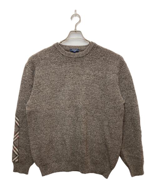 BURBERRY LONDON（バーバリーロンドン）BURBERRY LONDON (バーバリーロンドン) エルボーパッチニット ブラウン サイズ:Lの古着・服飾アイテム