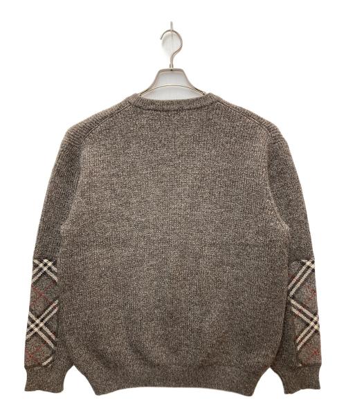 BURBERRY LONDON（バーバリーロンドン）BURBERRY LONDON (バーバリーロンドン) エルボーパッチニット ブラウン サイズ:Lの古着・服飾アイテム