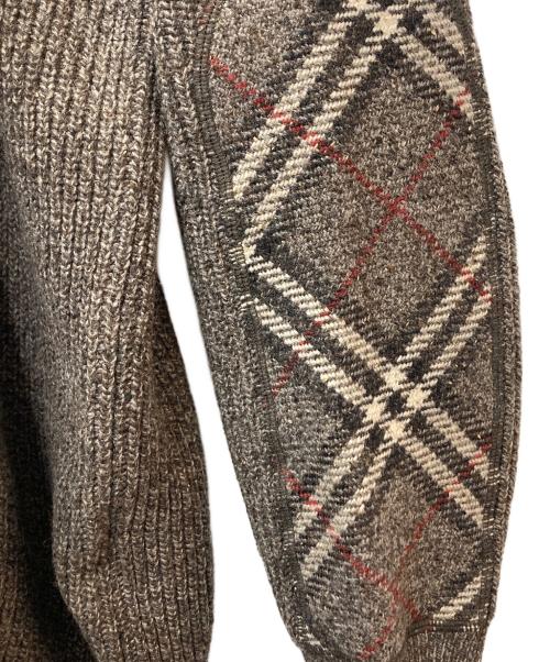 BURBERRY LONDON（バーバリーロンドン）BURBERRY LONDON (バーバリーロンドン) エルボーパッチニット ブラウン サイズ:Lの古着・服飾アイテム