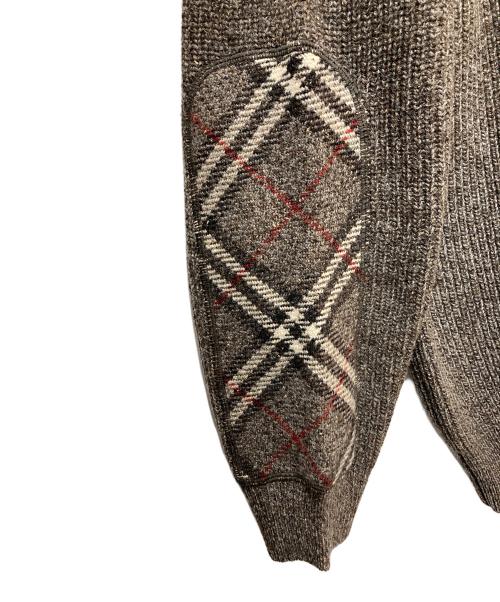 BURBERRY LONDON（バーバリーロンドン）BURBERRY LONDON (バーバリーロンドン) エルボーパッチニット ブラウン サイズ:Lの古着・服飾アイテム