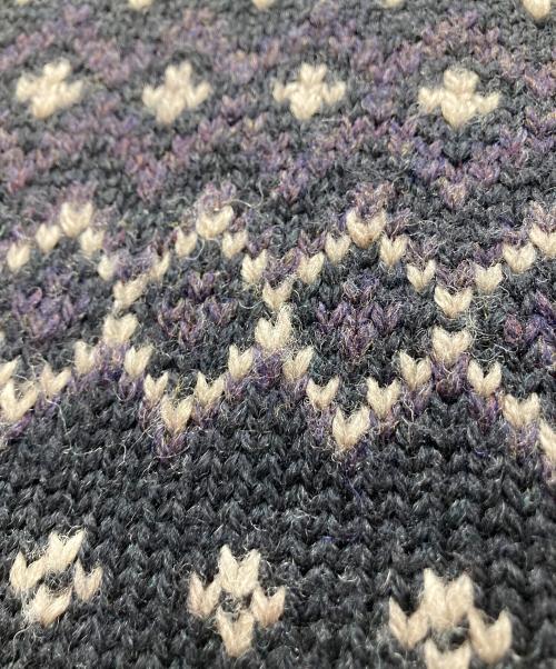 CHAPS RALPH LAUREN（チャップス ラルフローレン）CHAPS RALPH LAUREN (チャップス ラルフローレン) フェアアイルウールニット ブラック×パープル サイズ:Lの古着・服飾アイテム