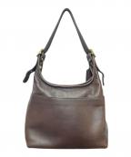 COACHコーチ）の古着「グレインレザーショルダーバッグ」｜ブラウン