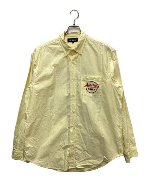 AVIREX（アヴィレックス）AVIREX (アヴィレックス) L/S OXFORD BUTTON DOWN SHIRT DINERS イエロー サイズ:2XLの古着・服飾アイテム