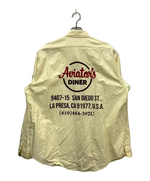 AVIREX（アヴィレックス）AVIREX (アヴィレックス) L/S OXFORD BUTTON DOWN SHIRT DINERS イエロー サイズ:2XLの古着・服飾アイテム