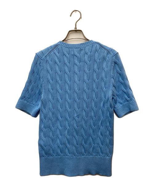 POLO RALPH LAUREN（ポロ・ラルフローレン）POLO RALPH LAUREN (ポロ・ラルフローレン) 半袖ニットカーディガン スカイブルー サイズ:Mの古着・服飾アイテム