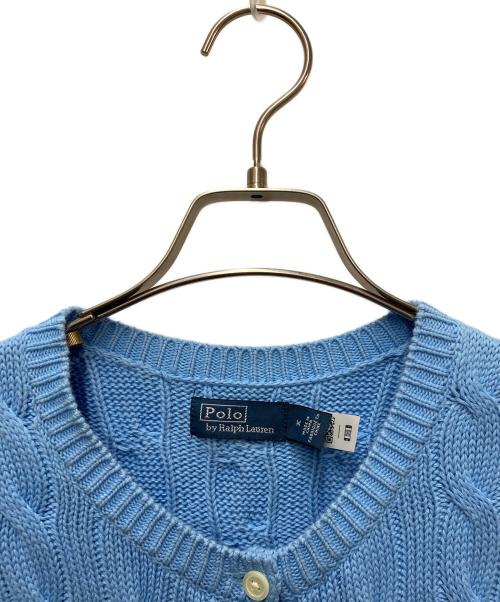 POLO RALPH LAUREN（ポロ・ラルフローレン）POLO RALPH LAUREN (ポロ・ラルフローレン) 半袖ニットカーディガン スカイブルー サイズ:Mの古着・服飾アイテム