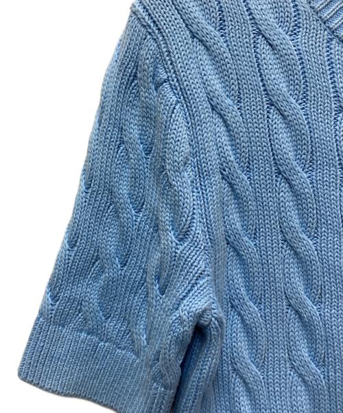 POLO RALPH LAUREN（ポロ・ラルフローレン）POLO RALPH LAUREN (ポロ・ラルフローレン) 半袖ニットカーディガン スカイブルー サイズ:Mの古着・服飾アイテム